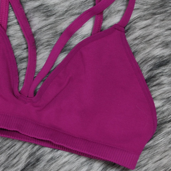 Free People Keira Seamless Strappy Magenta Bra M/L - Picture 4 of 6